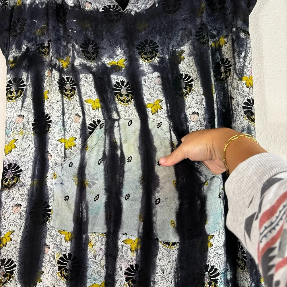 Elegant Gray and Yellow Maxi Dress - Picture 7 of 12